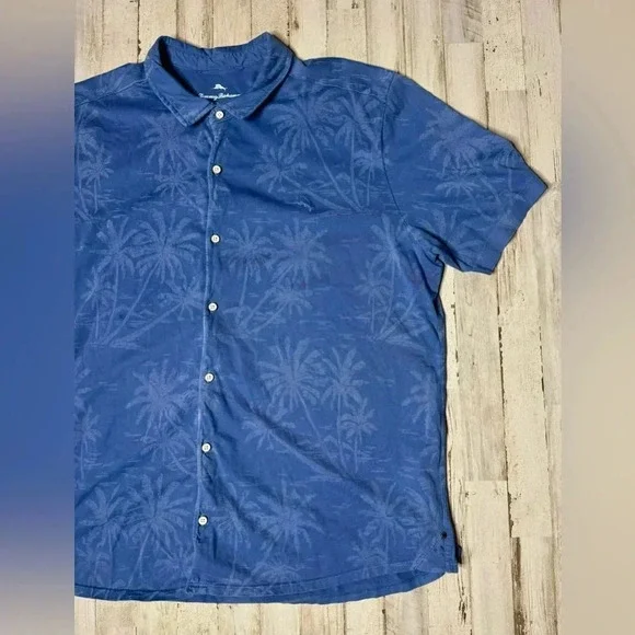 Vintage Tommy Bahama Blue Hawaiian Palm Trees Tropical XXL - Picture 2 of 9